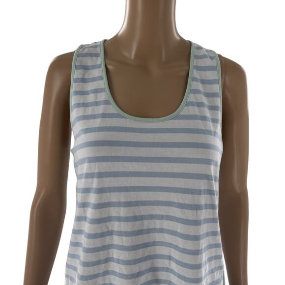 LAKE Saltwater Blue Striped Pima Cotton Pajama Tank Top - Picture 4 of 8